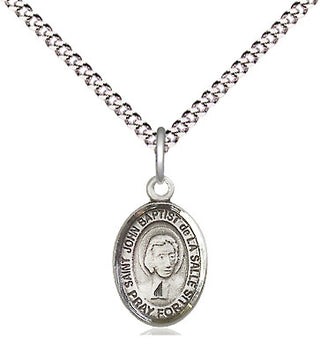 Pewter Saint John Baptist de la Salle Medal Religious and Catholic Jewelry Engraved Catholic Saint Jewelry