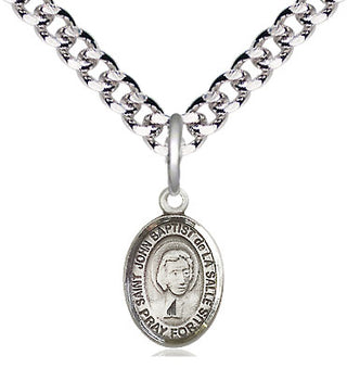 Pewter Saint John Baptist de la Salle Medal Religious and Catholic Jewelry Engraved Catholic Saint Jewelry