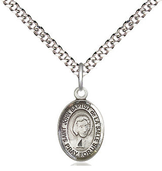 Pewter Saint John Baptist de la Salle Medal Religious and Catholic Jewelry Engraved Catholic Saint Jewelry