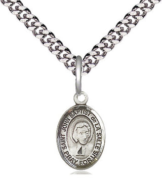 Pewter Saint John Baptist de la Salle Medal Religious and Catholic Jewelry Engraved Catholic Saint Jewelry