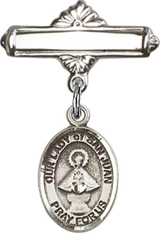 Sterling Silver Polished Badge Pin O/L of San Juan Baby Badge - Engravable