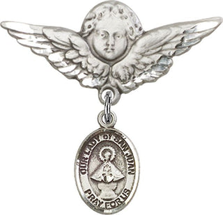 Sterling Silver Large Angel w/Wings O/L of San Juan Baby Badge - Engravable