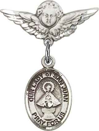 Sterling Silver Small Angel w/Wings O/L of San Juan Baby Badge - Engravable