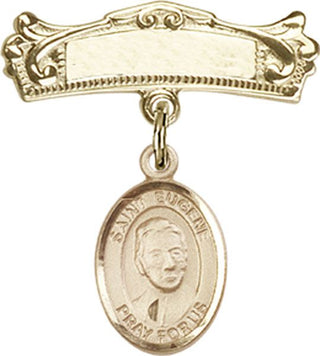 14kt Gold Badge Pin St. Eugene de Mazenod Baby Badge - Engravable