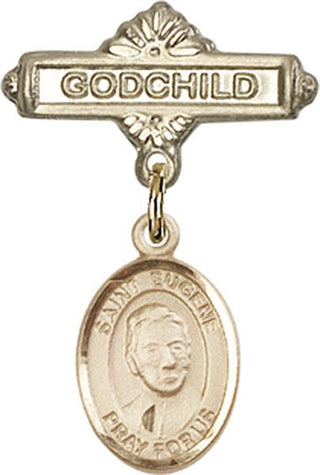 14kt Gold Godchild St. Eugene de Mazenod Baby Badge - Engravable