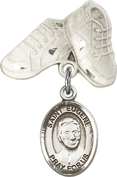 Sterling Silver Baby Boots St. Eugene de Mazenod Baby Badge - Engravable