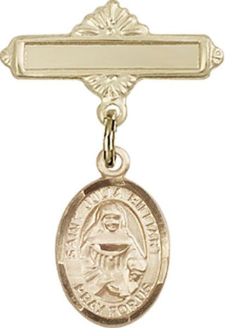 14kt Gold Filled Polished Badge Pin St. Julia Billiart Baby Badge - Engravable