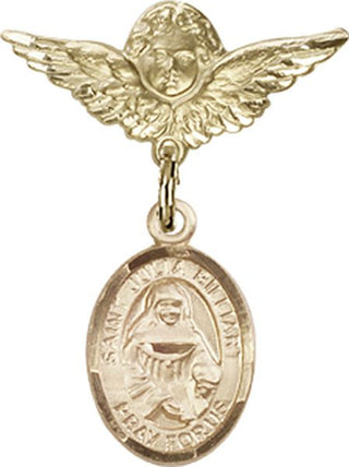 14kt Gold Filled Small Angel w/Wings St. Julia Billiart Baby Badge - Engravable
