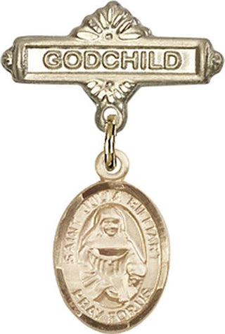 14kt Gold Filled Godchild St. Julia Billiart Baby Badge - Engravable