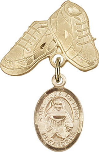 14kt Gold Filled Baby Boots St. Julia Billiart Baby Badge - Engravable
