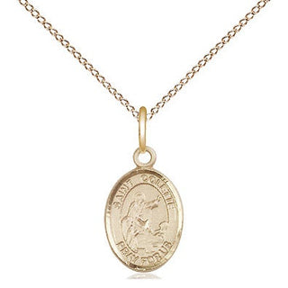 14kt Gold Saint Colette Medal Engraved Catholic Saint Jewelry