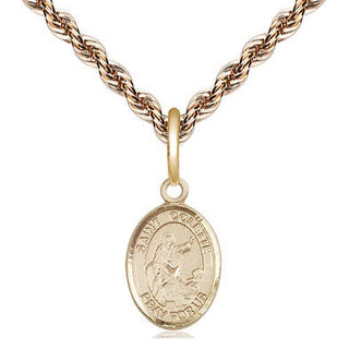 14kt Gold Saint Colette Medal Engraved Catholic Saint Jewelry
