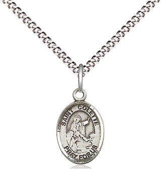 Pewter Saint Colette Medal Religious and Catholic Jewelry Engraved Catholic Saint Jewelry