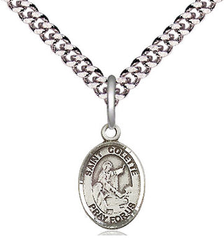 Pewter Saint Colette Medal Religious and Catholic Jewelry Engraved Catholic Saint Jewelry