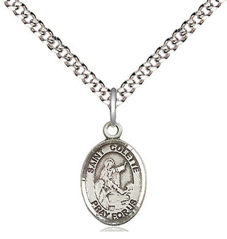 Pewter Saint Colette Medal Religious and Catholic Jewelry Engraved Catholic Saint Jewelry