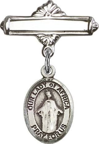 Sterling Silver Polished Badge Pin O/L of Africa Baby Badge - Engravable