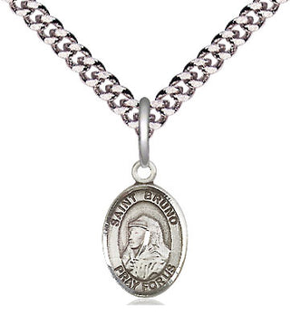 Pewter Saint Bruno Medal Religious and Catholic Jewelry Engraved Catholic Saint Jewelry