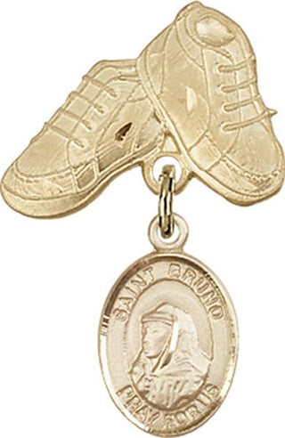 14kt Gold Filled Baby Boots St. Bruno Baby Badge - Engravable