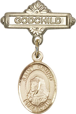 14kt Gold Godchild St. Bruno Baby Badge - Engravable