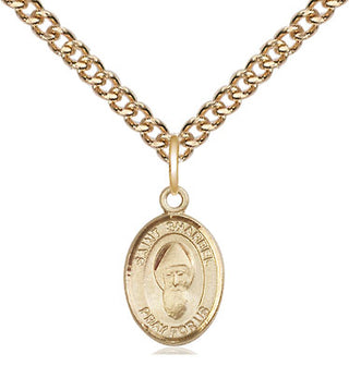 14kt Gold Saint Sharbel Medal Engraved Catholic Saint Jewelry