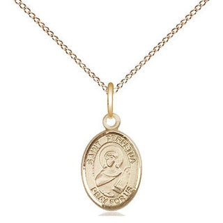 14kt Gold Saint Perpetua Medal Engraved Catholic Saint Jewelry