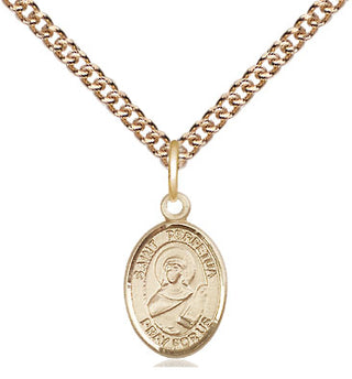 14kt Gold Saint Perpetua Medal Engraved Catholic Saint Jewelry