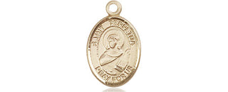 14kt Gold Saint Perpetua Medal Engraved Catholic Saint Jewelry