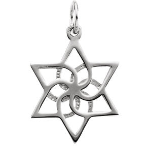 Sterling Silver 16.5x14.75 MM Star of David Pendant