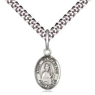 Pewter Saint Wenceslaus Medal Religious and Catholic Jewelry Engraved Catholic Saint Jewelry