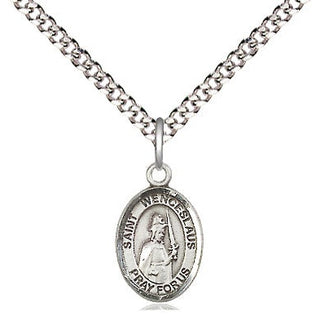 Pewter Saint Wenceslaus Medal Religious and Catholic Jewelry Engraved Catholic Saint Jewelry