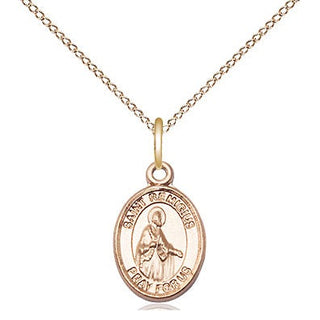 14kt Gold Saint Remigius of Reims Medal Engraved Catholic Saint Jewelry