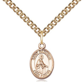 14kt Gold Saint Remigius of Reims Medal Engraved Catholic Saint Jewelry