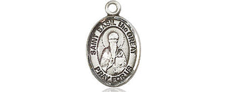 Pewter Saint Basil the Great Medal Engraved Catholic Saint Jewelry