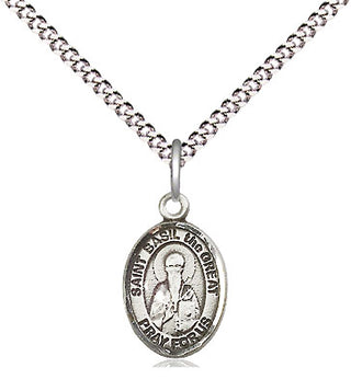 Pewter Saint Basil the Great Medal Religious and Catholic Jewelry Engraved Catholic Saint Jewelry