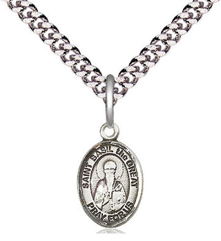 Pewter Saint Basil the Great Medal Religious and Catholic Jewelry Engraved Catholic Saint Jewelry