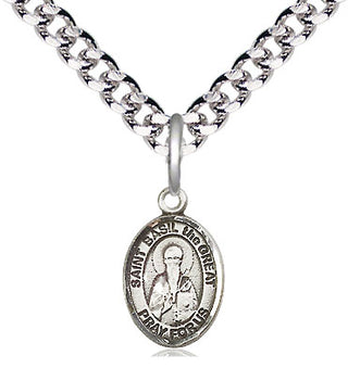 Pewter Saint Basil the Great Medal Religious and Catholic Jewelry Engraved Catholic Saint Jewelry
