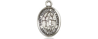 Pewter Saint Isidore the Farmer Medal Engraved Catholic Saint Jewelry