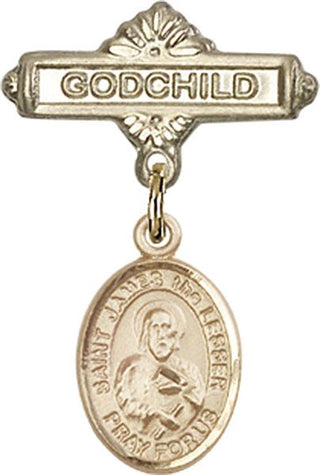 14kt Gold Filled Godchild St. James the Lesser Baby Badge - Engravable