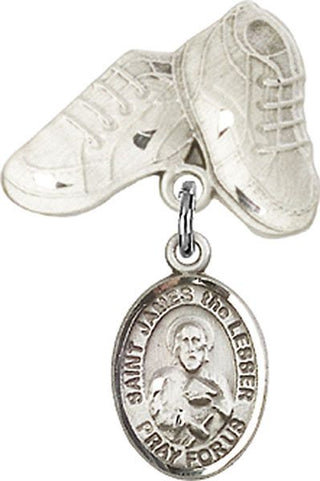 Sterling Silver Baby Boots St. James the Lesser Baby Badge - Engravable
