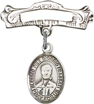 Sterling Silver Badge Pin Saint Pier Giorgio Frassati Baby Badge - Engravable