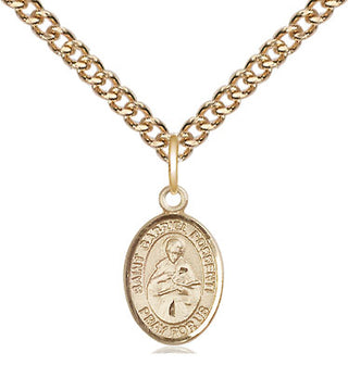 14kt Gold Saint Gabriel Possenti Medal Engraved Catholic Saint Jewelry