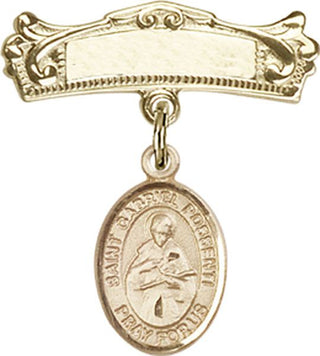 14kt Gold Filled Badge Pin St. Gabriel Possenti Baby Badge - Engravable