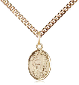 14kt Gold Saint Susanna Medal Engraved Catholic Saint Jewelry