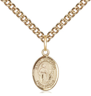 14kt Gold Saint Susanna Medal Engraved Catholic Saint Jewelry