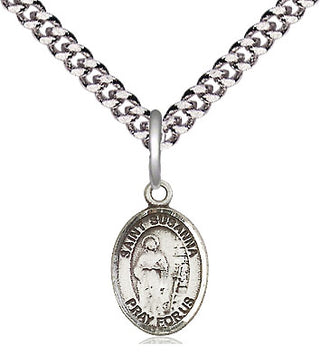 Pewter Saint Susanna Medal Religious and Catholic Jewelry Engraved Catholic Saint Jewelry