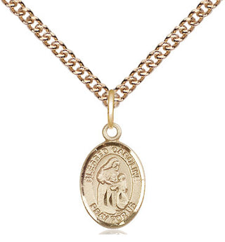 14kt Gold Blessed Caroline Gerhardinger Medal Engraved Catholic Saint Jewelry