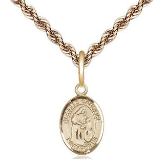 14kt Gold Blessed Caroline Gerhardinger Medal Engraved Catholic Saint Jewelry