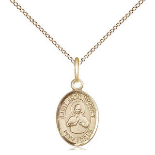 14kt Gold Saint John Vianney Medal Engraved Catholic Saint Jewelry