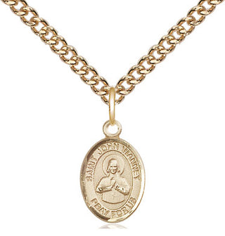 14kt Gold Saint John Vianney Medal Engraved Catholic Saint Jewelry