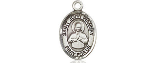 Pewter Saint John Vianney Medal Engraved Catholic Saint Jewelry